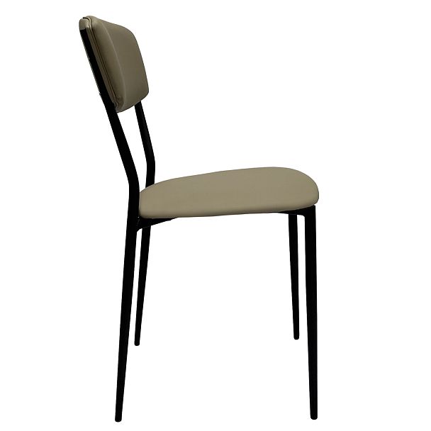 Стул для столовых, кафе, дома РС23, черный каркас, экокожа серо-бежевая - Вид 5
