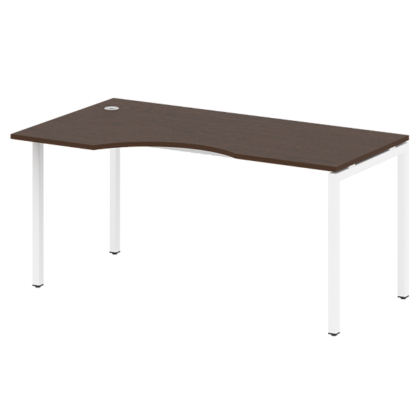 Metal System Quattro Стол криволинейный левый на П-образном м/к 40БП.СА-1 (L) Венге/Белый металл 1600*900*750 - Вид 1