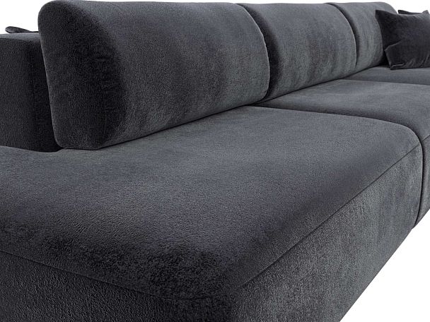 Диван угловой Лига-036 НПБ Модерн Лонг правый угол Велюр серый - Вид 4