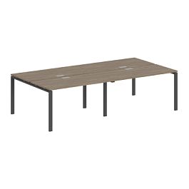 Рабочая станция Sigma 3200х1438х750 / профиль: 60х30 антрацит; столешница: дуб темный - Фото предпросмотра