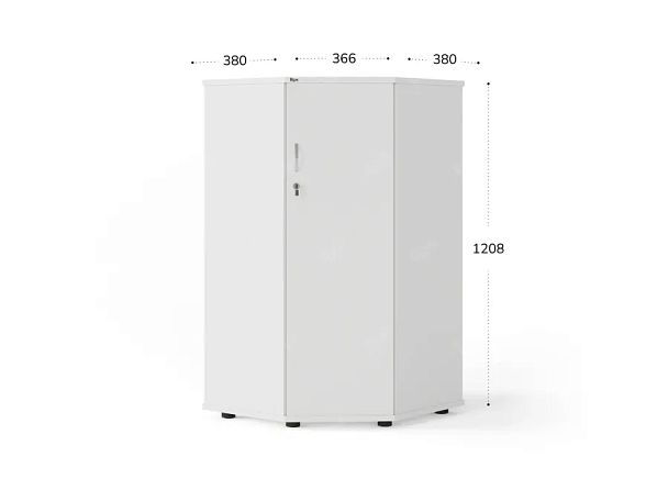 UNITY PШ-80 БЕЛЫЙ Угловой шкаф закрытый 620х620х1208 - Вид 1