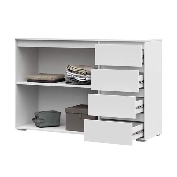 Хелен КМ 06 Комод 4 ящика (1502х958х460) белый/белый - Вид 2