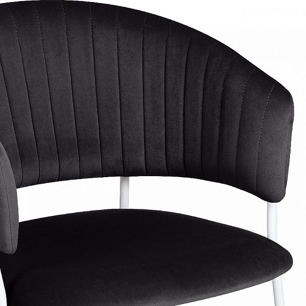 Стул кухонный Даксон черный велюр/белый - Вид 8