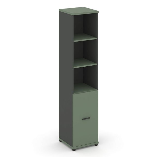 Концепт / Concept Шкаф 1 узкая секция, 5 ниш CN.STU.E-511 A Кобо/Антрацит/Металл Антрацит 420*420*1922 - Вид 1