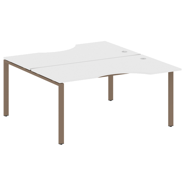 Metal System Р. ст. криволинейная на П-образном м/к БП.РАС-СА-2.1 Белый/Мокко металл 1600*1835*750 - Вид 1