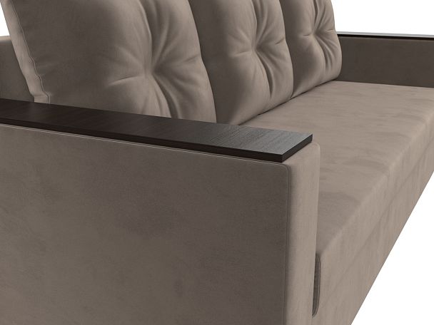 Диван прямой Атланта Лайт без стола (полностью велюр коричневый) - Вид 4