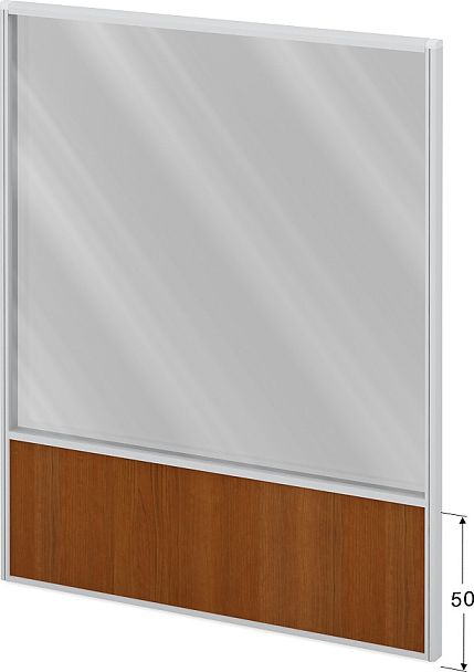 Модуль комбинированный "Мобильные офисные перегородки «Логика»"  ПК-ЛГ-МДК200х160/50С/Д-В1-304 серый - Вид 1