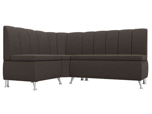 Диван кухонный угловой Кантри левый угол Рогожка коричневый - Вид 1