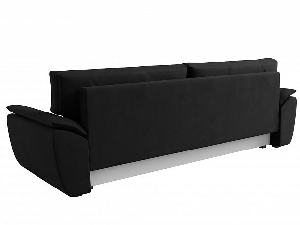 Прямой диван Нэстор Лайт (полностью микровельвет черный) - Вид 6