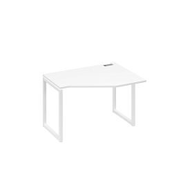 Стол эргономичный правый "Техно" на металлокаркасе QUATTRO A4 А4 Б4 052 БП белый премиум / металлокаркас белый - Фото предпросмотра