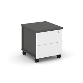 Style Project Тумба мобильная з/с ЛДСП SN.TM-005 Антрацит/Антрацит/Белый/Черный Ручки 416*460*437 - Фото предпросмотра