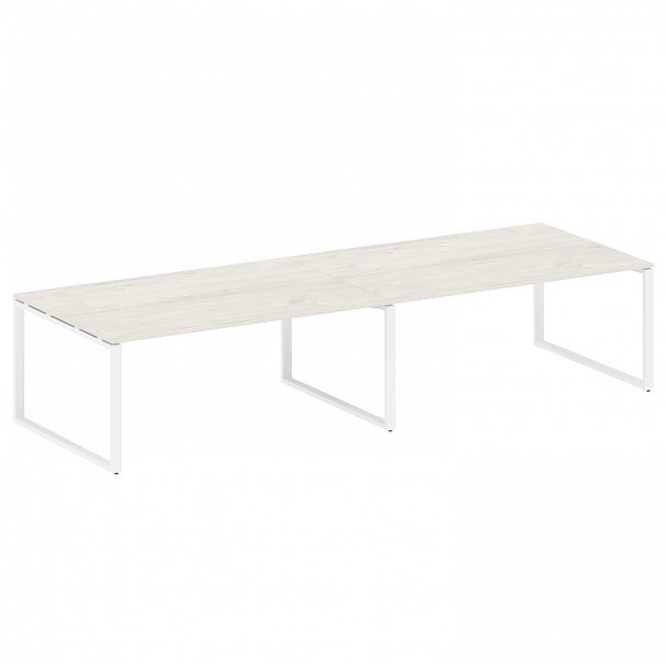 Стол для переговоров "Metal System" БО.ПРГ-2.5 дуб наварра/белый - Вид 1