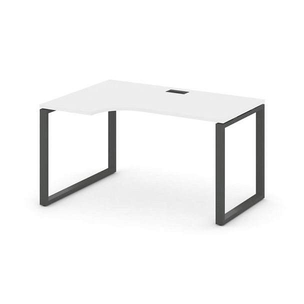 Стайл Проджект Стол рабочий эргоном. SN-6O.SPA-011(L) Белый/Металл Антрацит 1380*700/980*750 - Вид 1