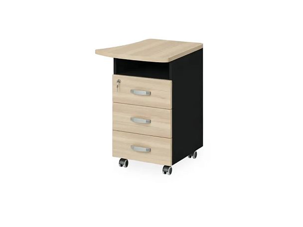 БЕРЛИН / BERLIN Тумба приставная правая 570х600х740 Акация/Черный - Вид 1