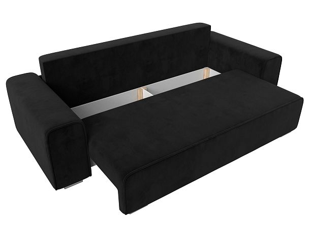 Прямой диван Лига-029 Велюр черный - Вид 7