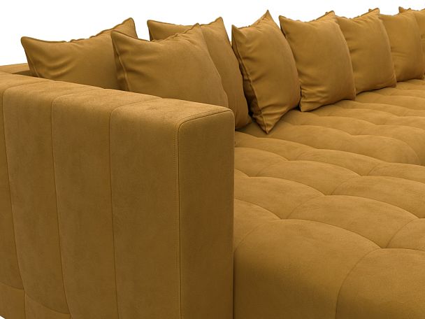 Диван П-образный Лига-052 НПБ Лонг Велюр желтый - Вид 4