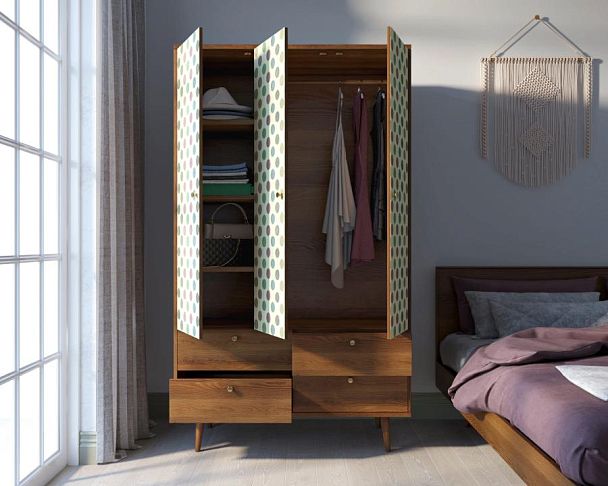 Шкаф трехстворчатый Berber принт 24 арт BB02/Print_24 - Вид 2