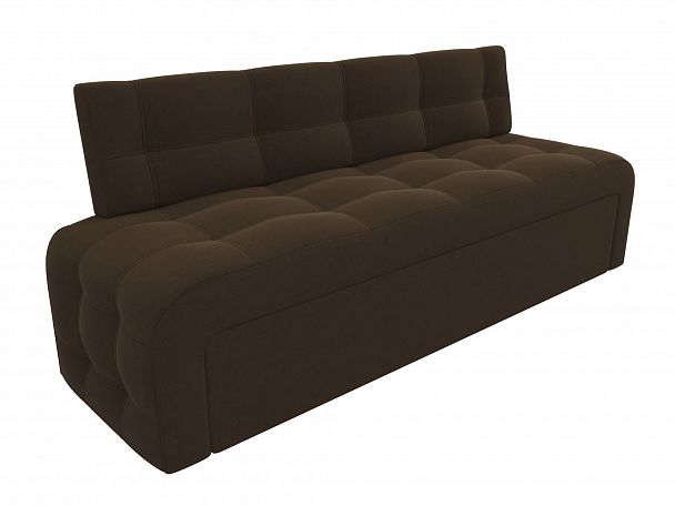 Кухонный прямой диван Люксор (полностью микровельвет коричневый) - Вид 4