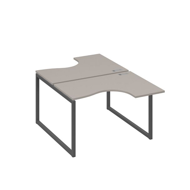 Рабочая станция эргономичная Классика каркас QUATTRO (2х120) A4 А4 Б4 180 БП мокко премиум / металлокаркас антрацит - Вид 1