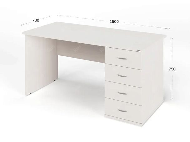 ЛАЙТ / LIGHT RLG008-15x7R Однотумбовый стол 150x70x75 Дуб Молочный - Вид 3