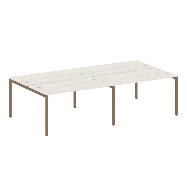 Metal System Quattro Р. ст. на 4 раб. места на П-образном м/к 40БП.СМ-4.3 Дуб наварра/Мокко металл 2800*1475*750 - Вид 1