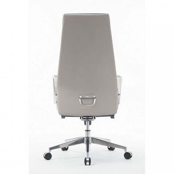 Кресло Лондон ЛЮКС / хром / темно серая+светло серая (вставки) экокожа - Вид 5