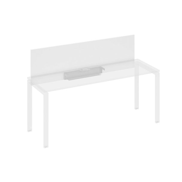 Экран настольный фронтальный для стола 180 с кабель-каналом A4 А4 Б 834 БП белый премиум / металлокаркас серый - Вид 1