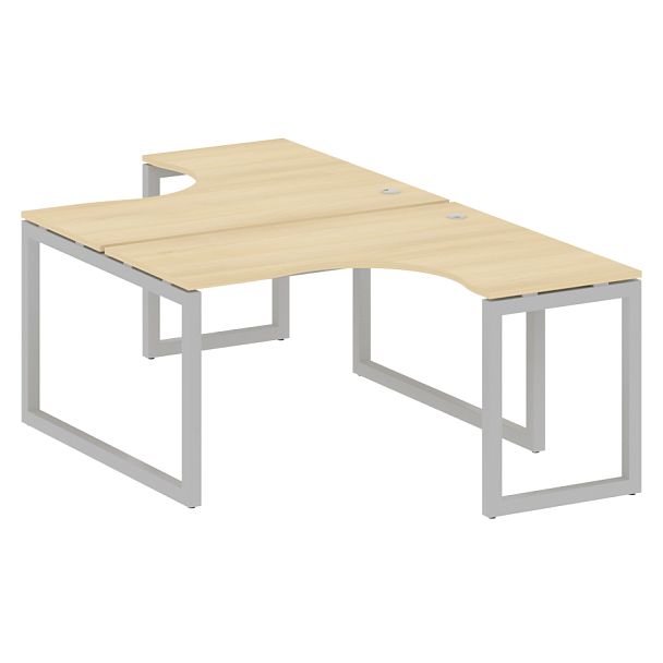 Metal System Quattro Р. ст. криволинейная на О-образном м/к 50БО.РАС-СА-2.3 Акация/Серый металл 1400*2435*750 - Вид 1