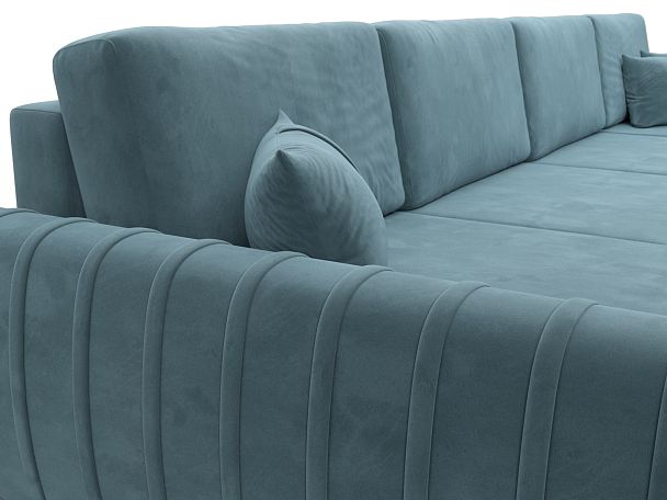 Диван П-образный Лига-057 НПБ Лонг Велюр бирюзовый - Вид 4