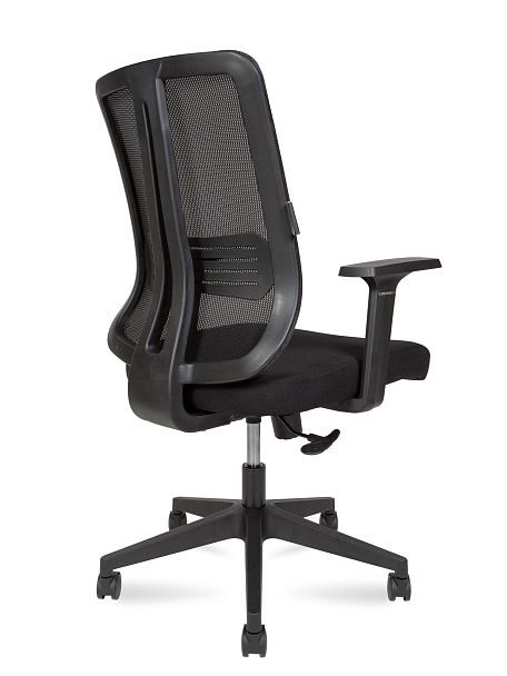 Кресло офисное Tema LB / черный пластик / черная сетка / черная ткань - Вид 4