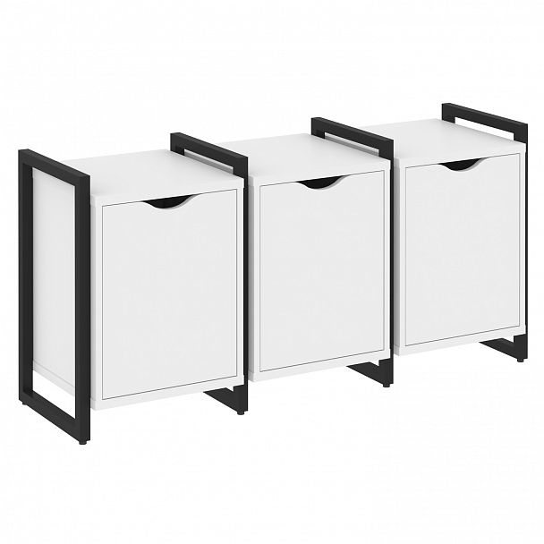 Тумба на опорах наборная "Loft" VR.L-TN-5.O белый бриллиант/черный - Вид 1