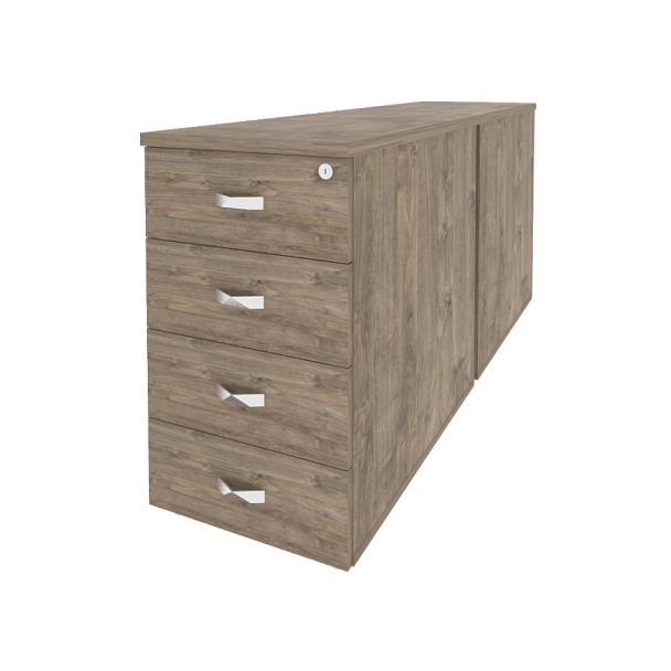 Onix Тумба двойная приставная/опорная O.TPO-2.8 Тиквуд темный 432*1635*750 - Вид 1