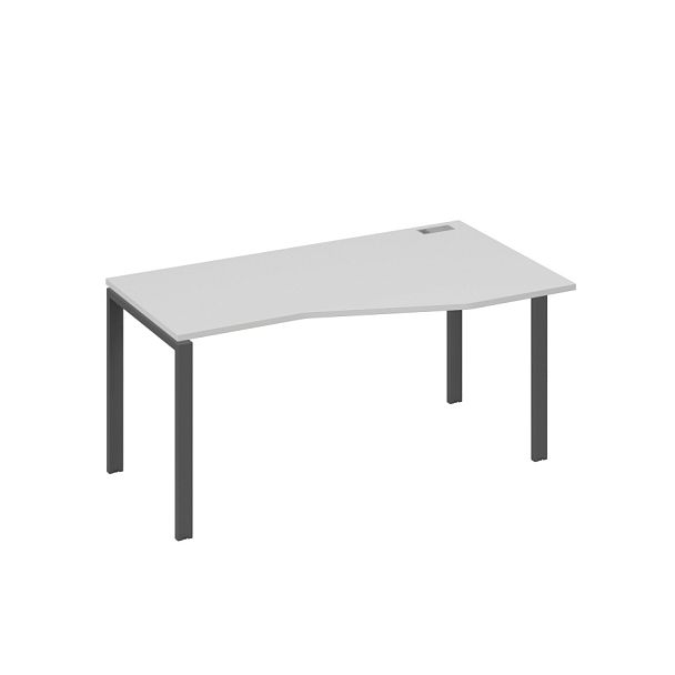 Стол эргономичный правый "Техно" на металлокаркасе UNO A4 А4 Б1 066 БП серый / металлокаркас антрацит - Вид 1