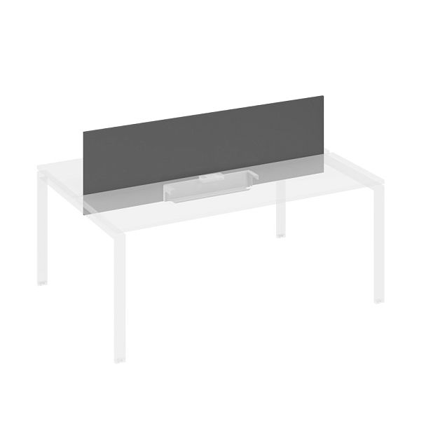 Экран настольный фронтальный для стола 180 с двумя кабель-каналами A4 А4 Б 849 БП антрацит премиум / металлокаркас серый - Вид 1