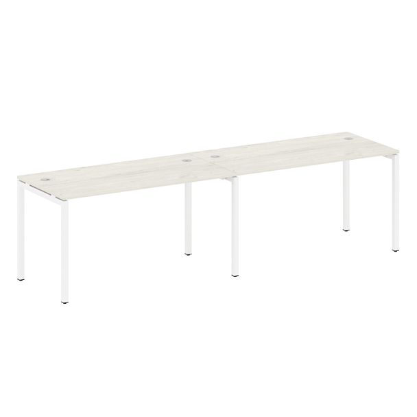 Metal System Quattro Р. ст. на 2 раб. места на П-образном м/к 40БП.СМ-2.3 Дуб наварра/Белый металл 2800*720*750 - Вид 1