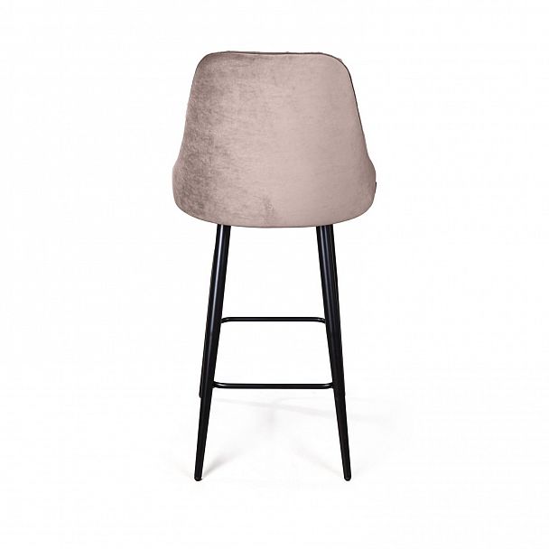 Стул полубарный Berg, бархат пепельно-бежевый 25/ чёрный конус - Вид 6