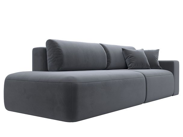 Диван прямой Лига-036 Модерн подлокотник справа Велюр серый - Вид 4