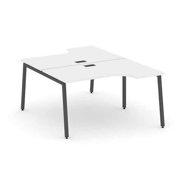 Стайл Проджект Рабочая станция эргоном. SN-4A.DRPA-021 Белый/Металл Антрацит 1380*1632/1992*750 - Вид 1