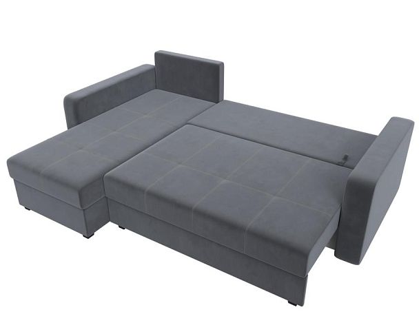 Диван угловой Ливерпуль Лайт левый угол Велюр серый - Вид 8