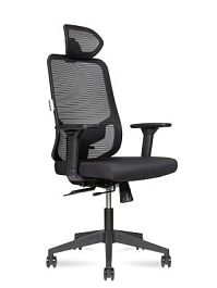 Кресло офисное / Best / черный пластик / черная сетка / черная ткань - Фото предпросмотра