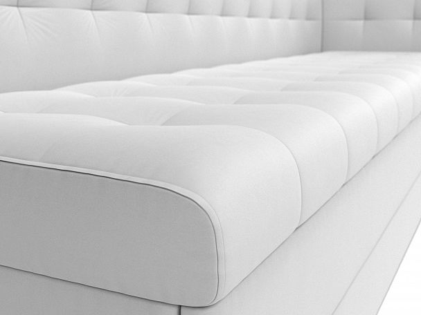 Кухонный диван Бриз с углом (полностью экокожа белая) - Вид 4