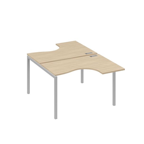 Рабочая станция столы Классика (2х120) каркас DUE A4 А4 Б2 180 БП дуб скандинавский / металлокаркас серый - Вид 1