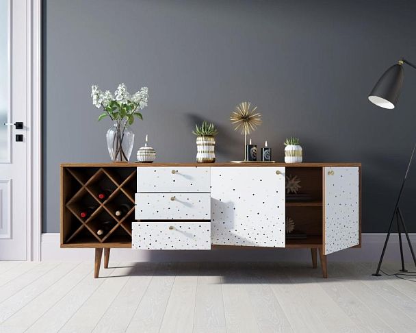 Комод Berber удлиненный с бутылочницей 15 принт арт BB15/Print_15 - Вид 2