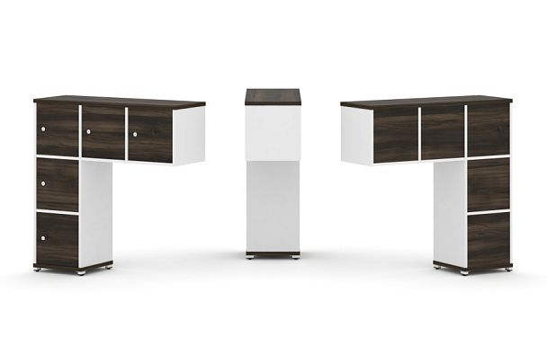 Concept Надставка низкая CN.ONN-007 Дуб Мали/Белый Бриллиант/Металл Белый 1099*365*1130 - Вид 1