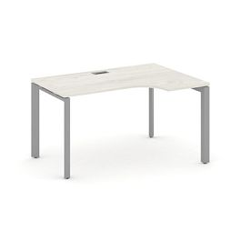 Style Project Next Стол рабочий эргономичный SN-59P.SPA-001(R) Дуб Наварра/Металл Серый/Серебро Заглушка 1380*600/980*750 - Фото предпросмотра