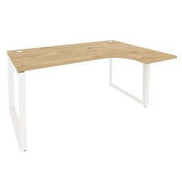 Onix Стол эргономичный правый на О-образном м/к O.MO-SA-4 (R) Тиквуд светлый/Белый металл 1580*1180*750 (800/460) - Фото предпросмотра