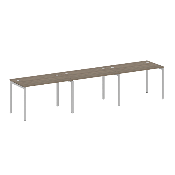 Metal System Quattro Р. ст. на 3 раб. места на П-образном м/к 40БП.СМ-3.2 Вяз/Серый металл 3600*720*750 - Вид 1