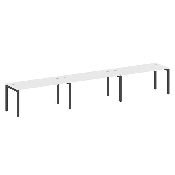 Metal System Quattro Р. ст. на 3 раб. места на П-образном м/к 50БП.СМ-3.4 Белый/Антрацит металл 4800*720*750 - Вид 1