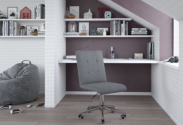 Кресло CHAIRMAN 030, крестовина хром, ткань велюр, бирюзовый - Вид 9