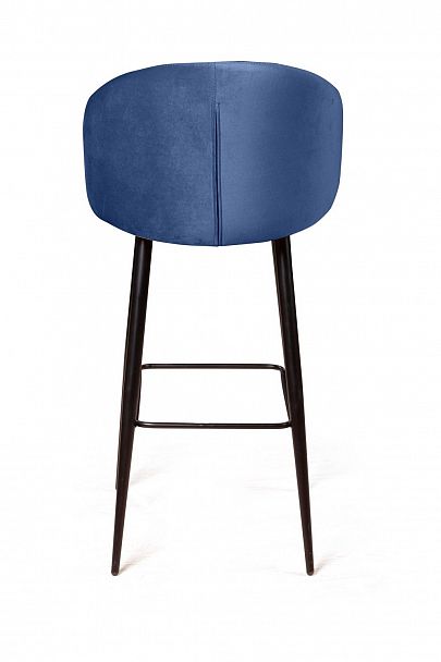 Стул барный Mont Blanc, бархат синий 29 / черный конус - Вид 6